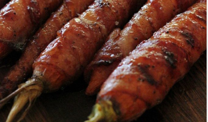 Bacon Wrapped Carrots Smoker Cooker