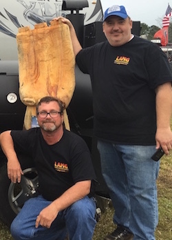 Bruce Mitchell instructing smoker cooker classes on Lang BBQ Smokers